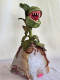 Sculpted Carnivorous Plant on Agate Geode