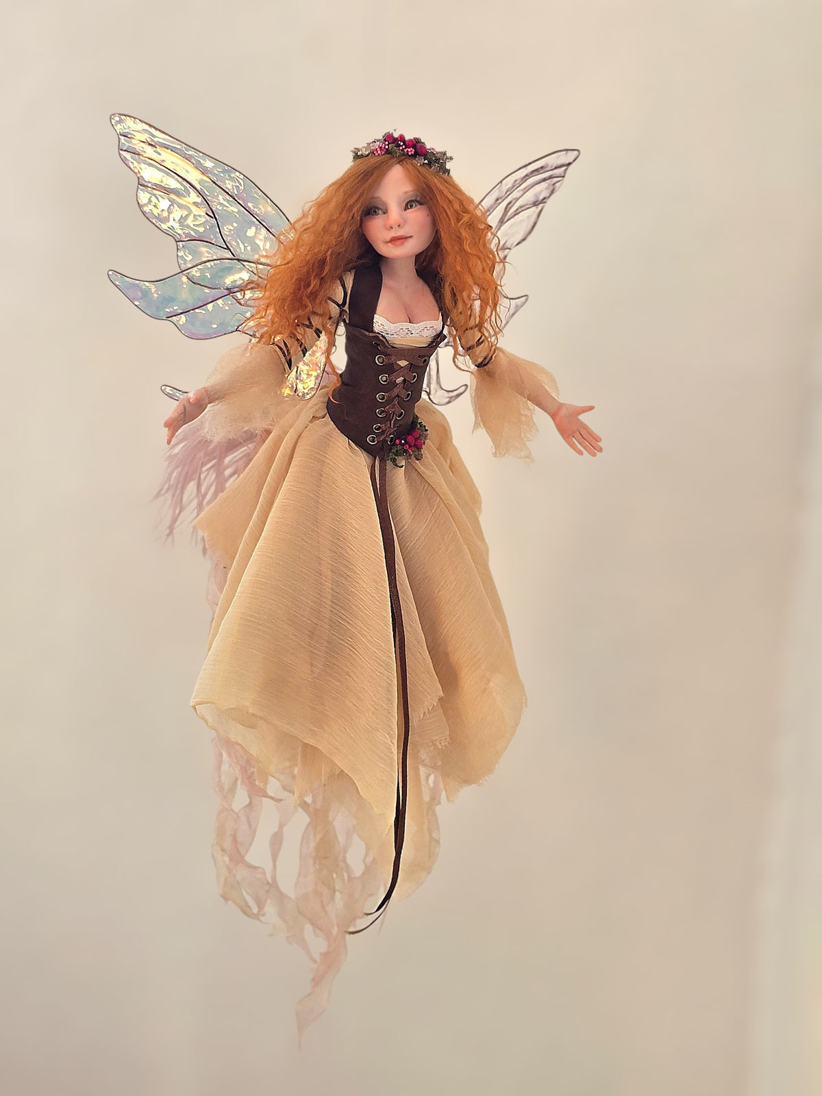 Lydia Flying Fairy – Hand Sculpted Polymer Clay Art Doll