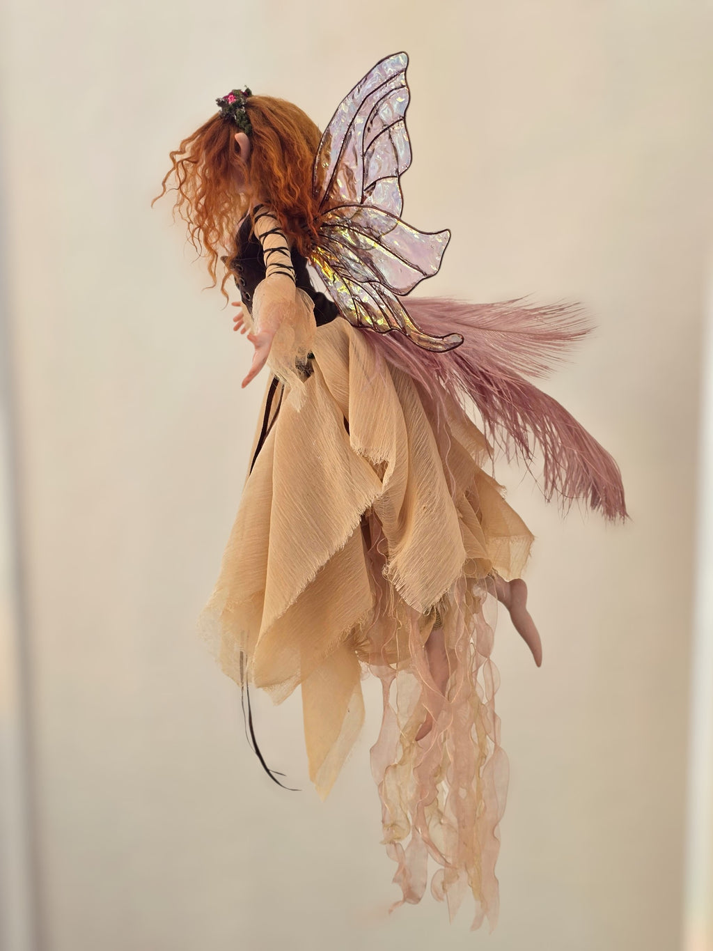 Lydia Flying Fairy – Hand Sculpted Polymer Clay Art Doll