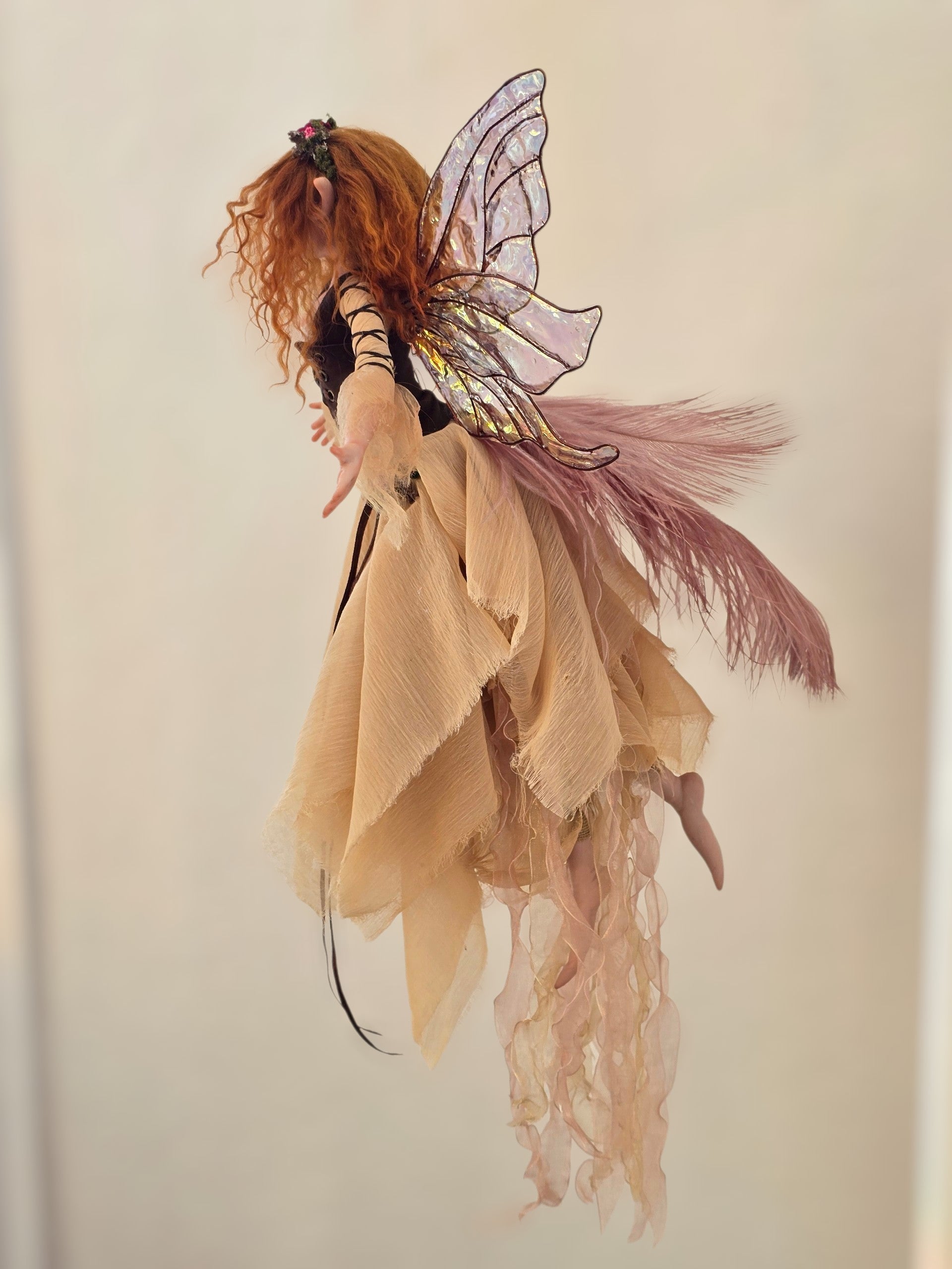 Lydia Flying Fairy – Hand Sculpted Polymer Clay Art Doll