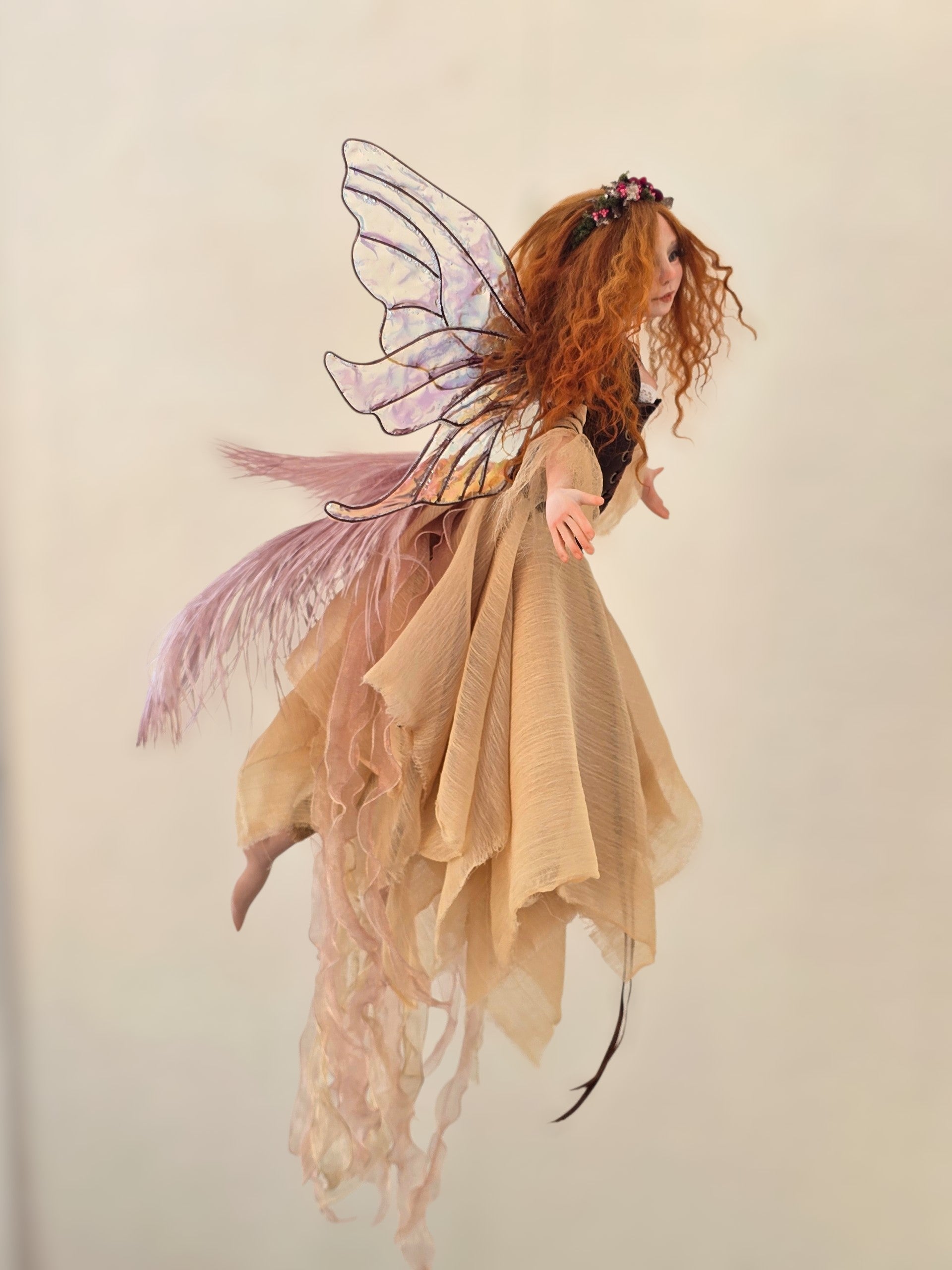 Lydia Flying Fairy – Hand Sculpted Polymer Clay Art Doll