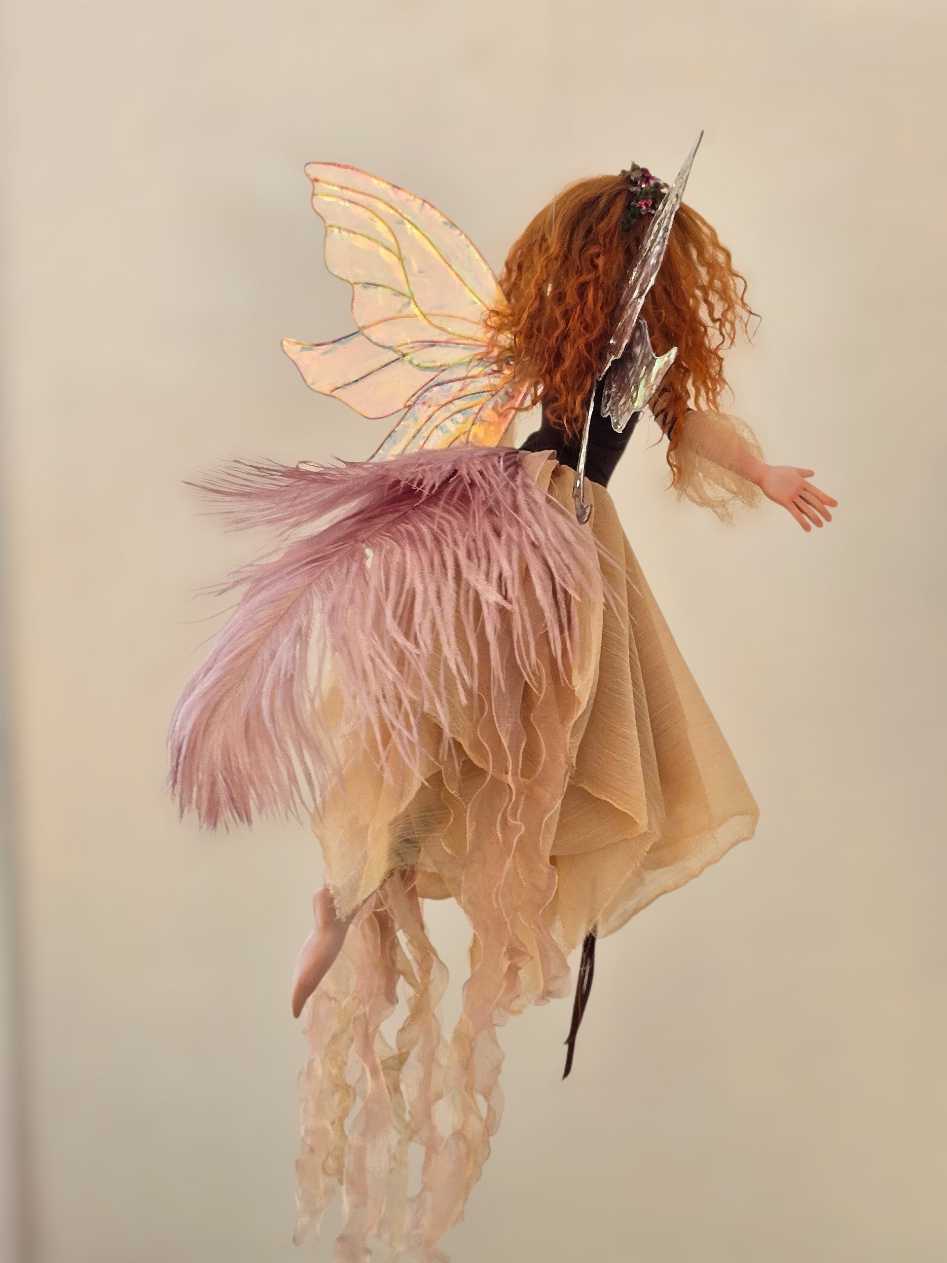 Lydia Flying Fairy – Hand Sculpted Polymer Clay Art Doll