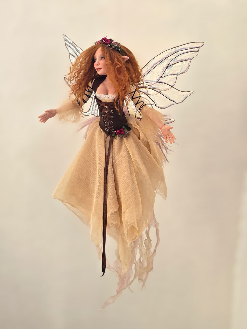 Lydia Flying Fairy – Hand Sculpted Polymer Clay Art Doll
